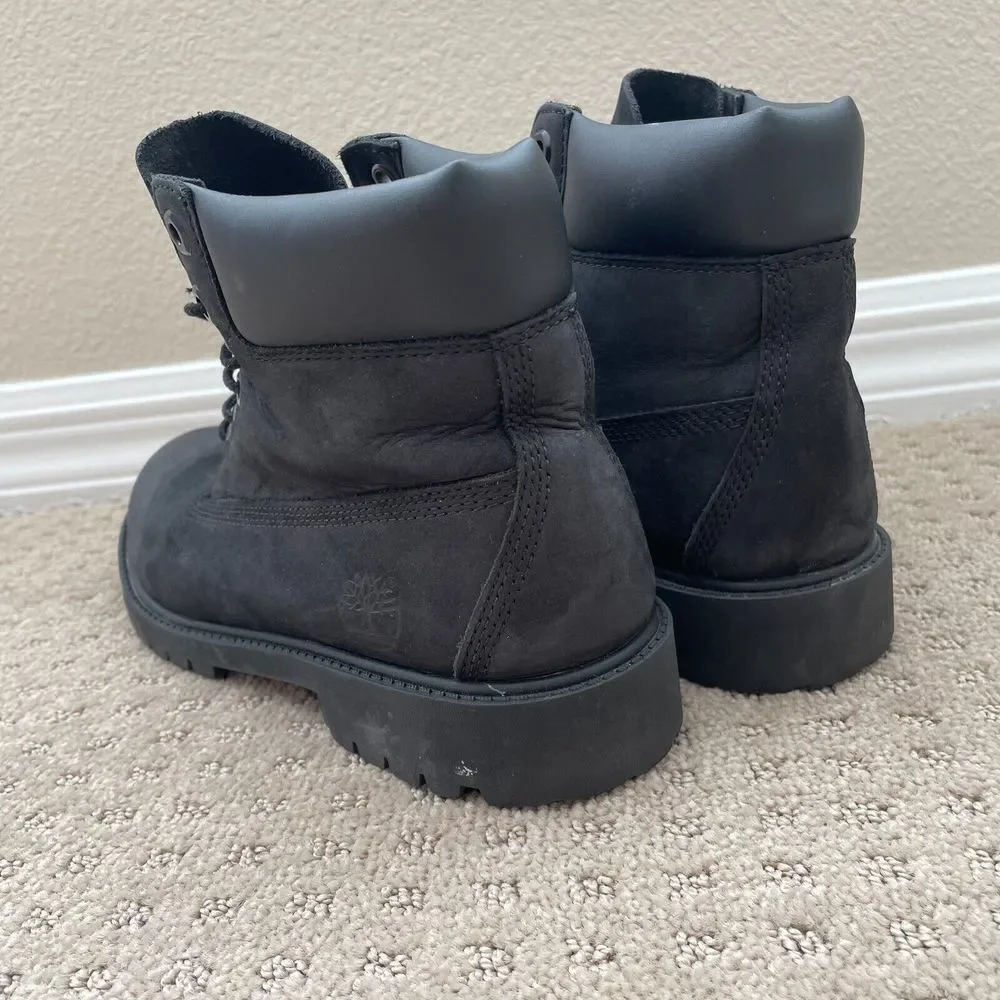 Timberland 12907 6-Inch Classic Boots Kids 7‎ Black Leather WATERPROOF Primaloft